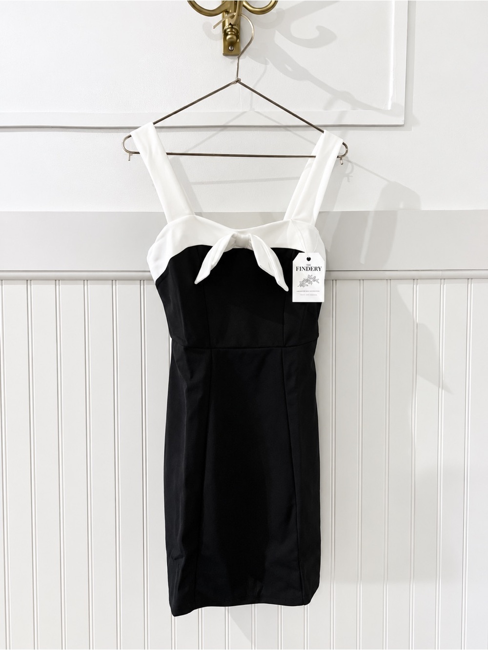 Black & White Tie-Front Mini Dress NWT